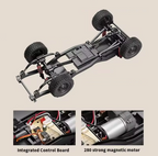 RC car chassis with integrated control board and strong magnetic motor 
