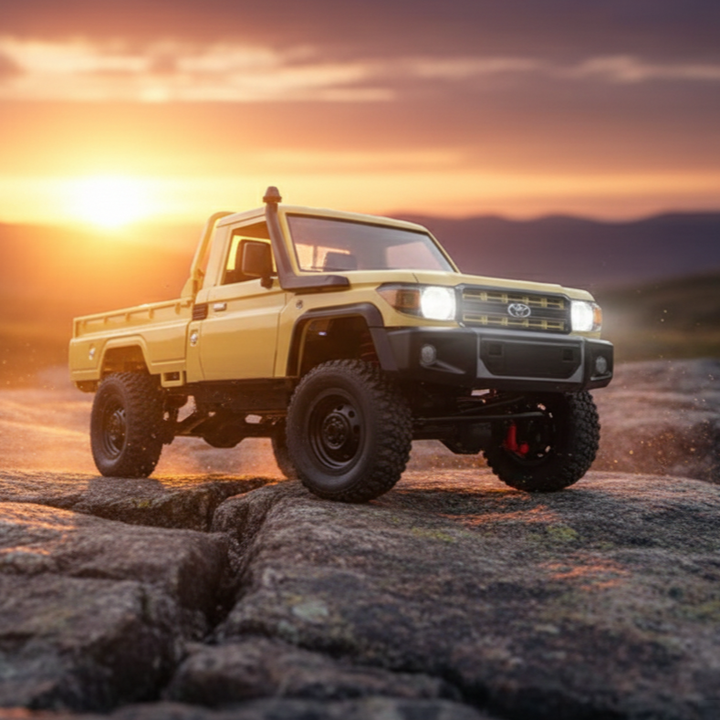 Toyota Land Cruiser 79 Series 1:12 Scale 4WD RC Crawler - Yellow